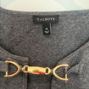 Talbots Charcoal Cape with Gold Accent